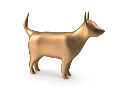 Dog PBR golden Low-poly 3D model