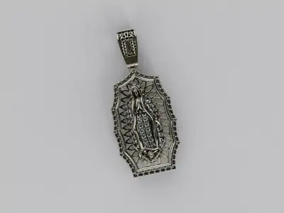 Virgin of Guadalupe Pendant -Pendiente Virgen de Guadalupe  3D print model