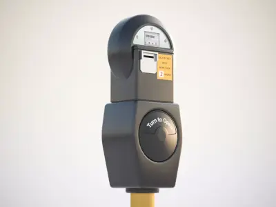 Basic parking meter 3D model
