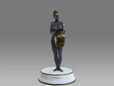 Zodiac Sign Female Aquarius Low-poly 3D model