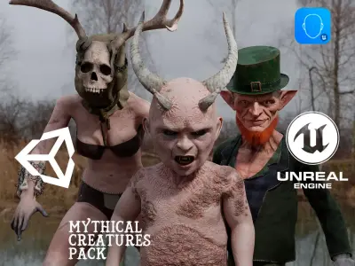 Mythical creatures pack game characters for Horror and Fantasy 3D Model Collection