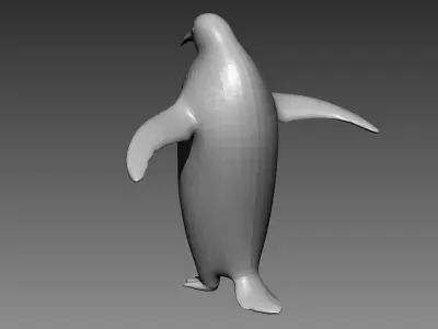 Penguin base mesh for Zbrush 3D model