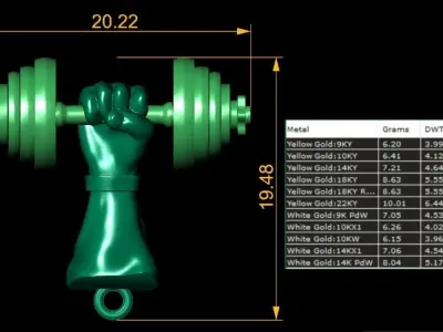 hand weights Holding Dumbbell 3D Model 3D print model