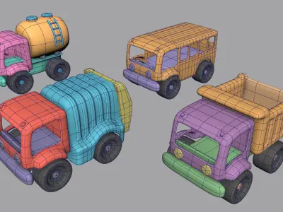 Toy Trucks Pack 3D model