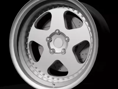 ROC - 3 Piece Wheels - Game Ready Low-poly 3D model