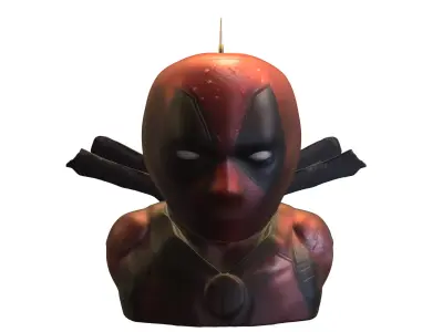 deadpool Candle Bust Low-poly 3D model