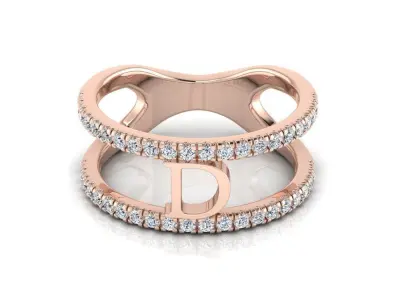 Jewelry Alphabet Ring D 3D print model