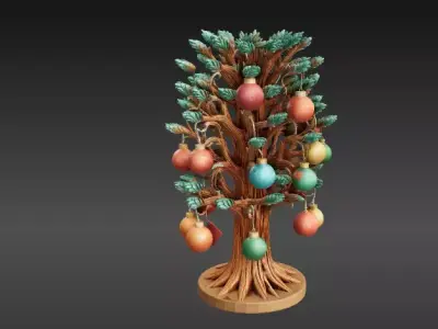 Ornament Tree 3D Model Hanging Decor Print-Ready Decoration 3D print model