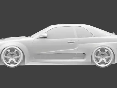 Nissan GT-R R34 Concept GT-R R36 Widebody Low-poly 3D model