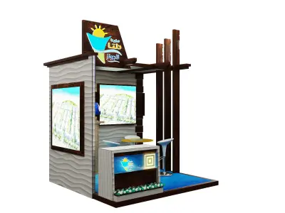 kiosk partition booth a348a 3D model