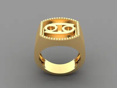 Cancer Ring Version 2 For Print STL 3D print model