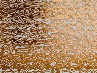 Stylized Damascus Patterned Metal PBR Seamless Texture