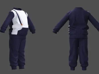 Children Sport Outfit Marvelous Designer 3D model