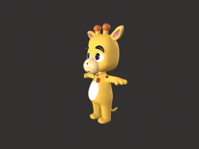 Cartoon 006 Character Giraffe Cute  Low-poly 3D model