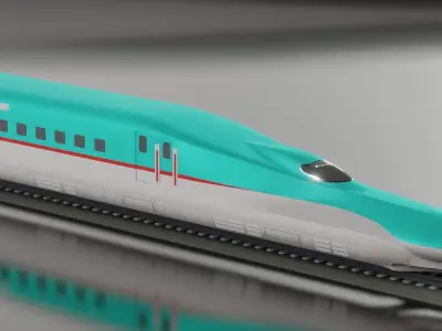 Japan Shinkansen E5 High-speed Bullet Train Low-poly 3D model