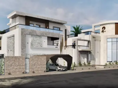 Modern Residence House  Low-poly 3D model