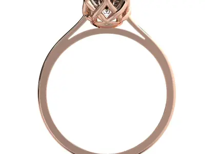 Ring with diamonds 6mm 3D print model 3D print model