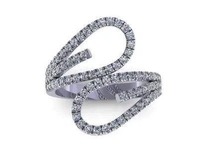 Fashion Pav Set Wedding Ring 278 3D print model