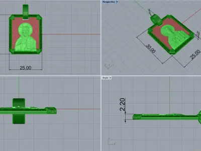 Christ Pantocrator Pendant 30774 3D print model