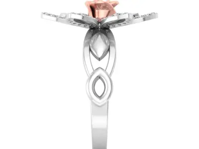 Elegant Rose Ring Diamond  3dm stl obj 3D Print Model 3D print model