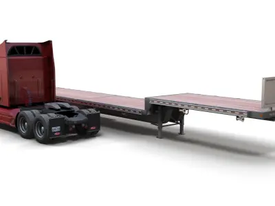 Peterbilt 579 dropdeck trailer Low-poly 3D model