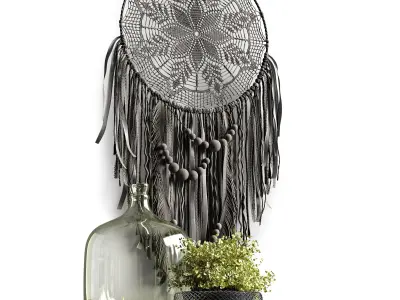 Decorative set in dark colors 3D model