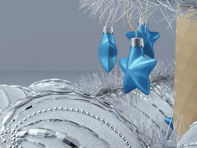Christmas Silver Wreath 3D model