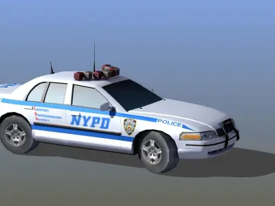 Police Patrol Car Low-poly 3D model