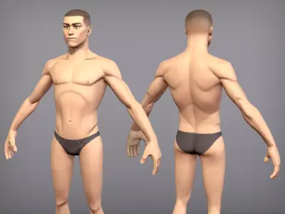 Game ready male character Titus Low-poly 3D model