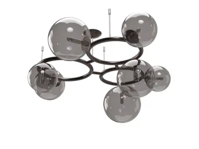 Dimmable Luxury Scandinavian Design Glass Ball Pendant PBR 3D model