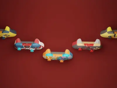 Gamepads pack Xbox 3D model