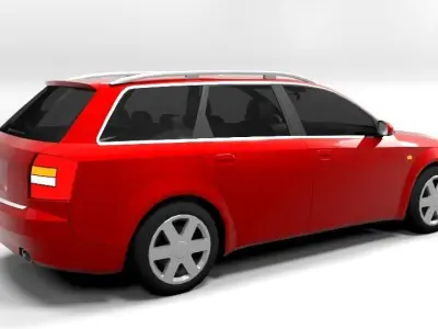 AUDI A4 2001 AVANT LOWPOLY Low-poly 3D model