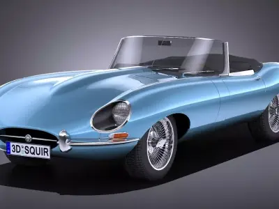 LowPoly Jaguar E-type 1962 Low-poly 3D model