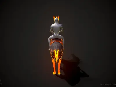 Fire Horse Animated Asset Low-poly 3D model