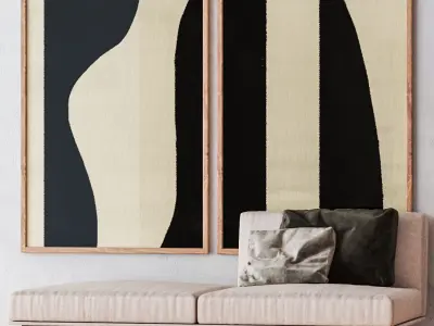 Set of large wall paintings 504 3D model