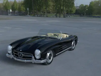 Mercedes 300SL Roadster W198 HDRI 3D model