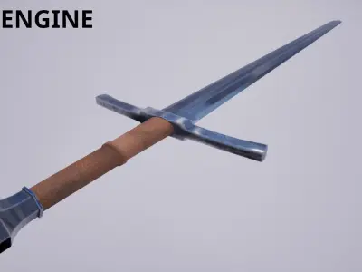 Onehanded Sword game-ready Low-poly 3D model