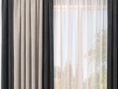 Set 37 Curtains 3D model