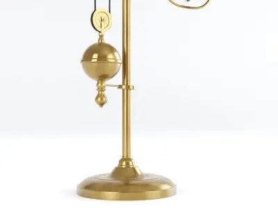 Industrial Table Lamp with Pulley System 3D Model 3D model