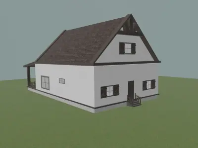 Country Farmhouse - White and Brown  Free 3D model