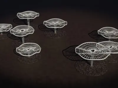 Beach or Pool Side Canopy Set 3D model