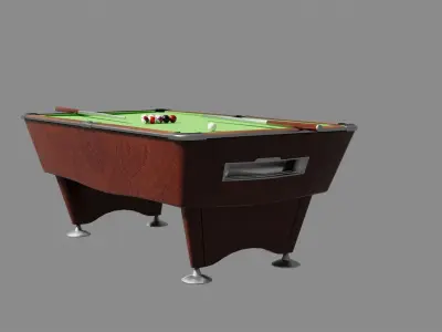 Billiard pool table Low-poly 3D model Low-poly 3D model