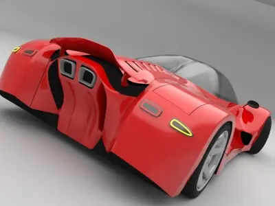 Supercar Prototype P02 Low-poly 3D model