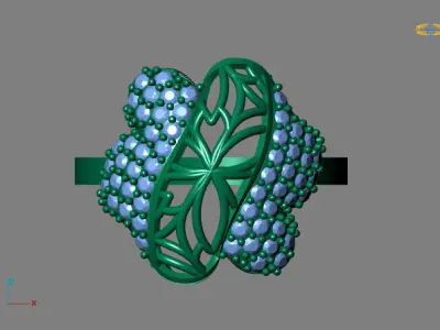 STL 3DM Women Ring Womens Ring Diamonds With Stone Model 3D print model