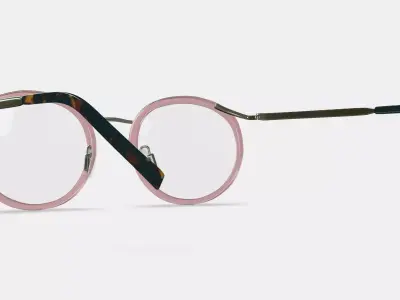 Bergen Eyeglasses in Rose Water with Riesling 3D model