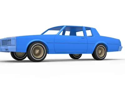 Shell and wheels Oldsmobile Delta 88 1984 Scale 1 to 25 3D print model