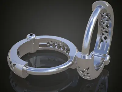 Earring 3D model 3D printable model 0022-10 3D print model