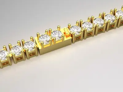 Classic tennis bracelet with diamonds model bg0022 3D print model