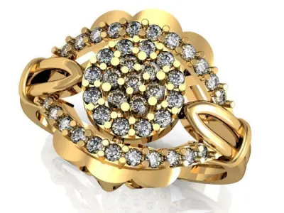 wedding ring 3D print model 35