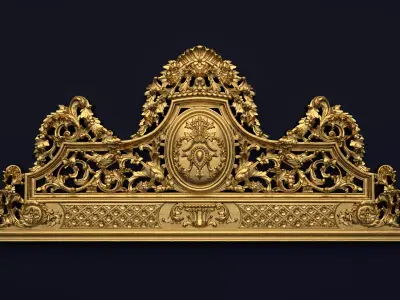 Classic Carved Bed 3D model 08 3D model